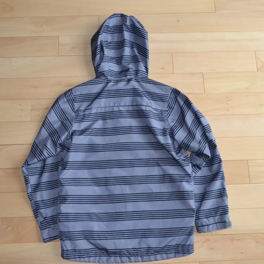 Burton Windbreaker Rain Jacket Striped Gray Size Medium Dryride